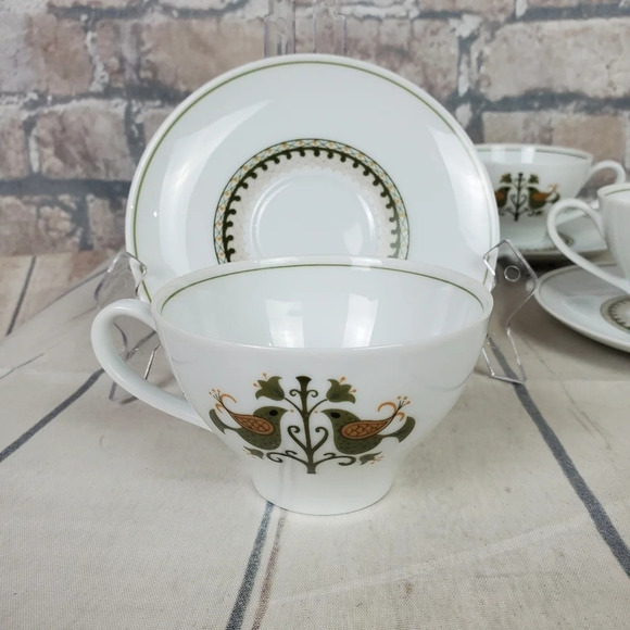 Vintage Noritake  Hermatige Tea Cup and Saucer Set of 2 Pattern 6226 - Picture 6 of 12